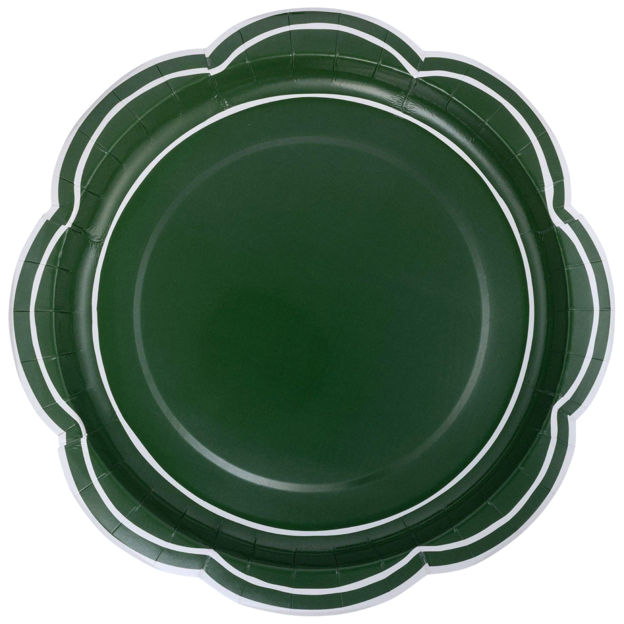 Pembroke Green Lines Scalloped Plates 11" - bubblegum market