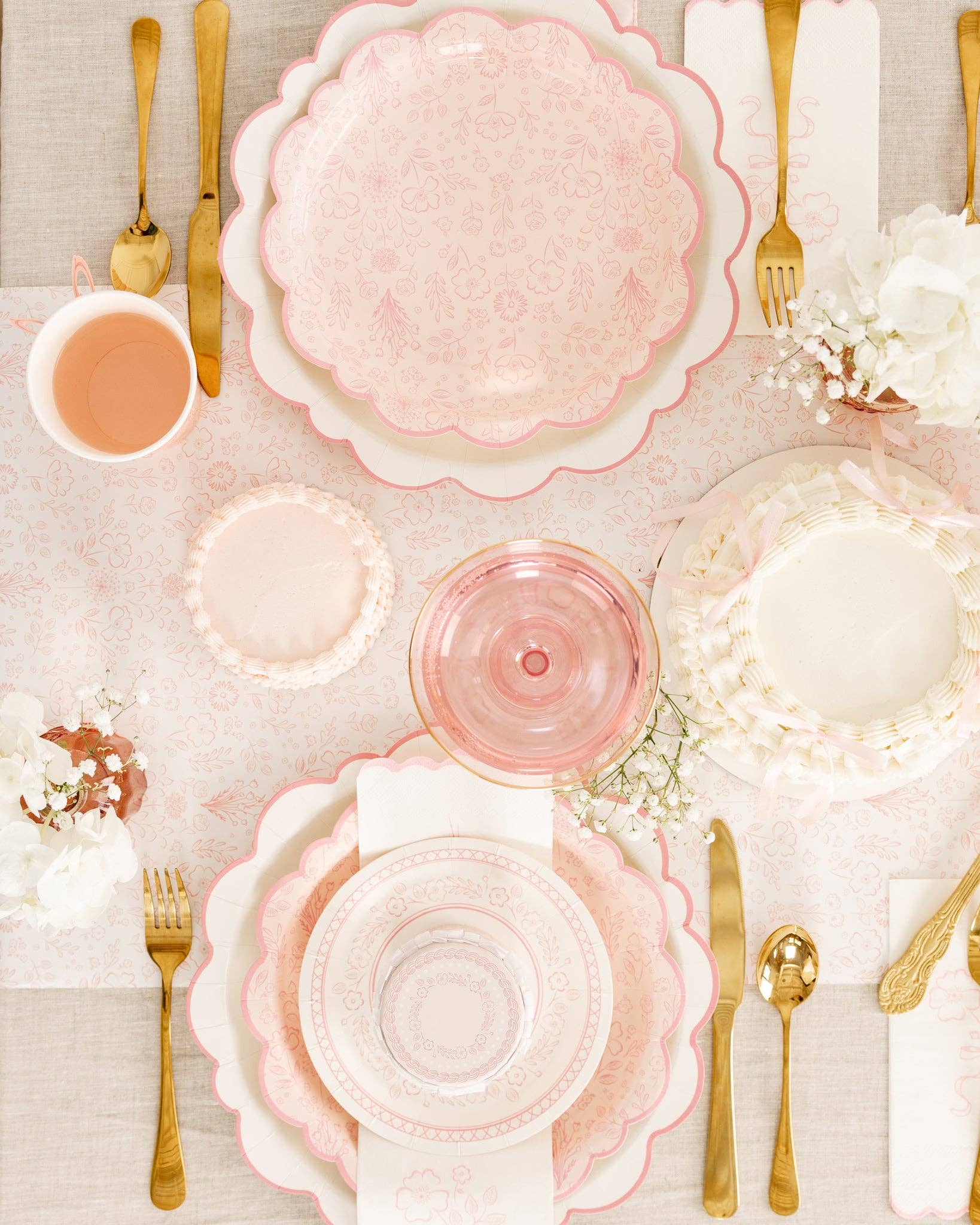 Pembroke Pink Floral Paper Plates 10" - bubblegum market