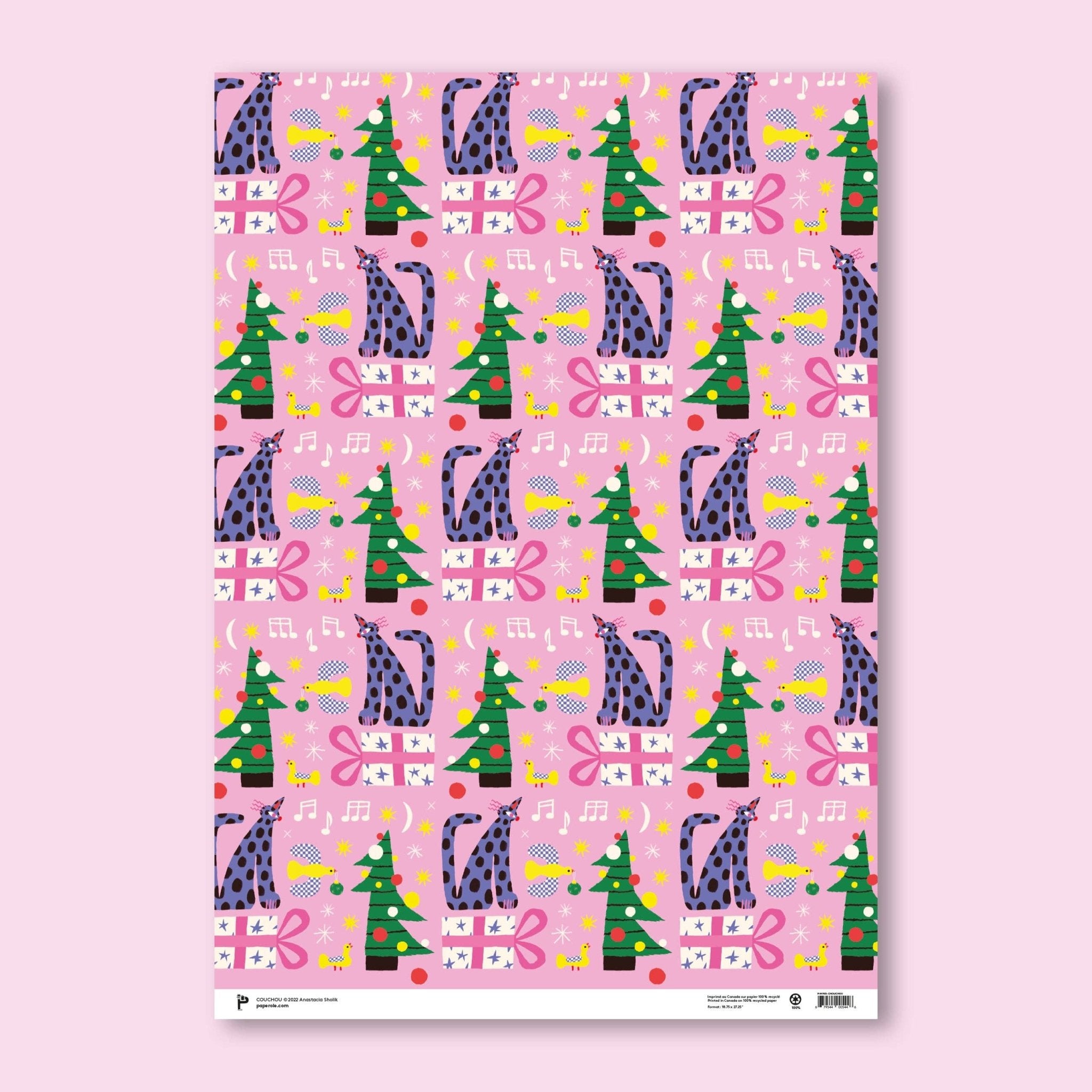 PET / CHOUCHOU Holiday Gift Wrap Sheet - bubblegum market