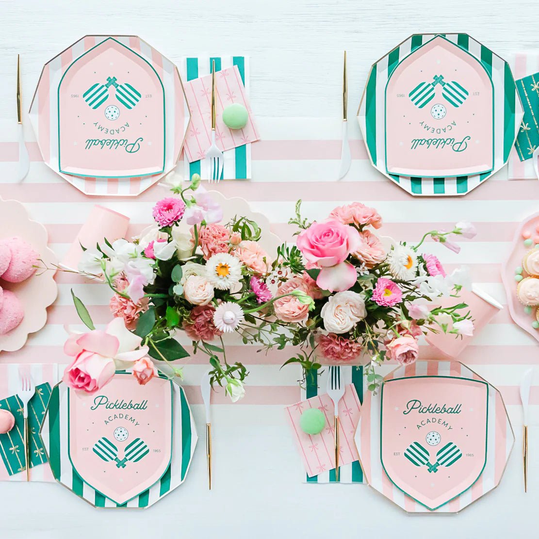 Petal Pink Cabana Stripe Dinner Plates 10.75" - bubblegum market
