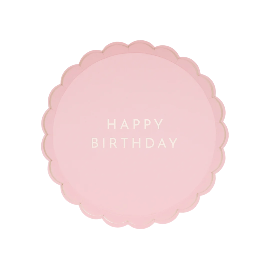 Petal Pink Signature HAPPY BIRTHDAY Small Plates 8.5" - bubblegum market