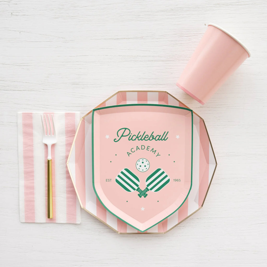 Petal Pink Signature Cabana Stripe Dinner Plates 10.75"
