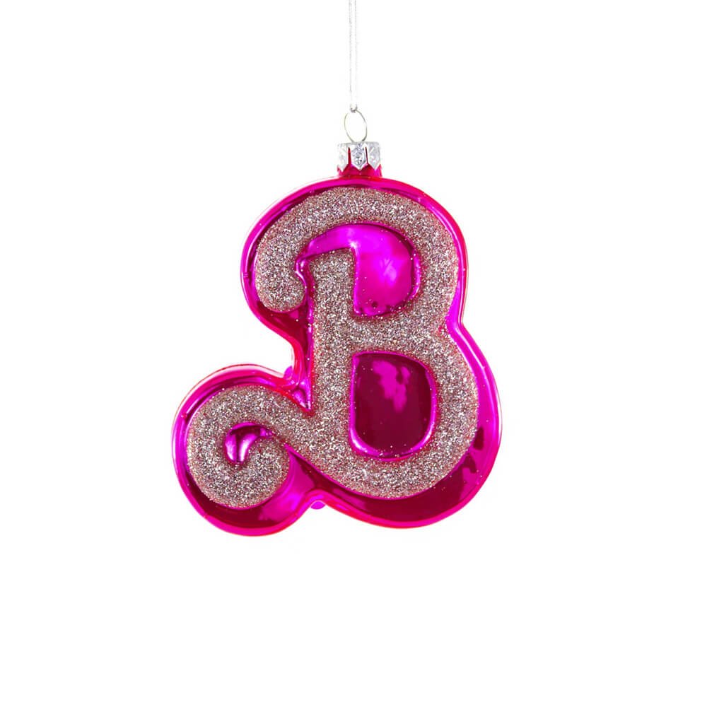 Pink B Ornament 3.75" - bubblegum market