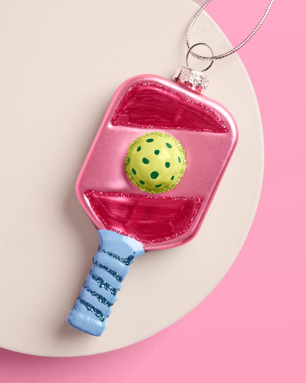 Pink & Blue Pickleball Ornament 4.5" - bubblegum market