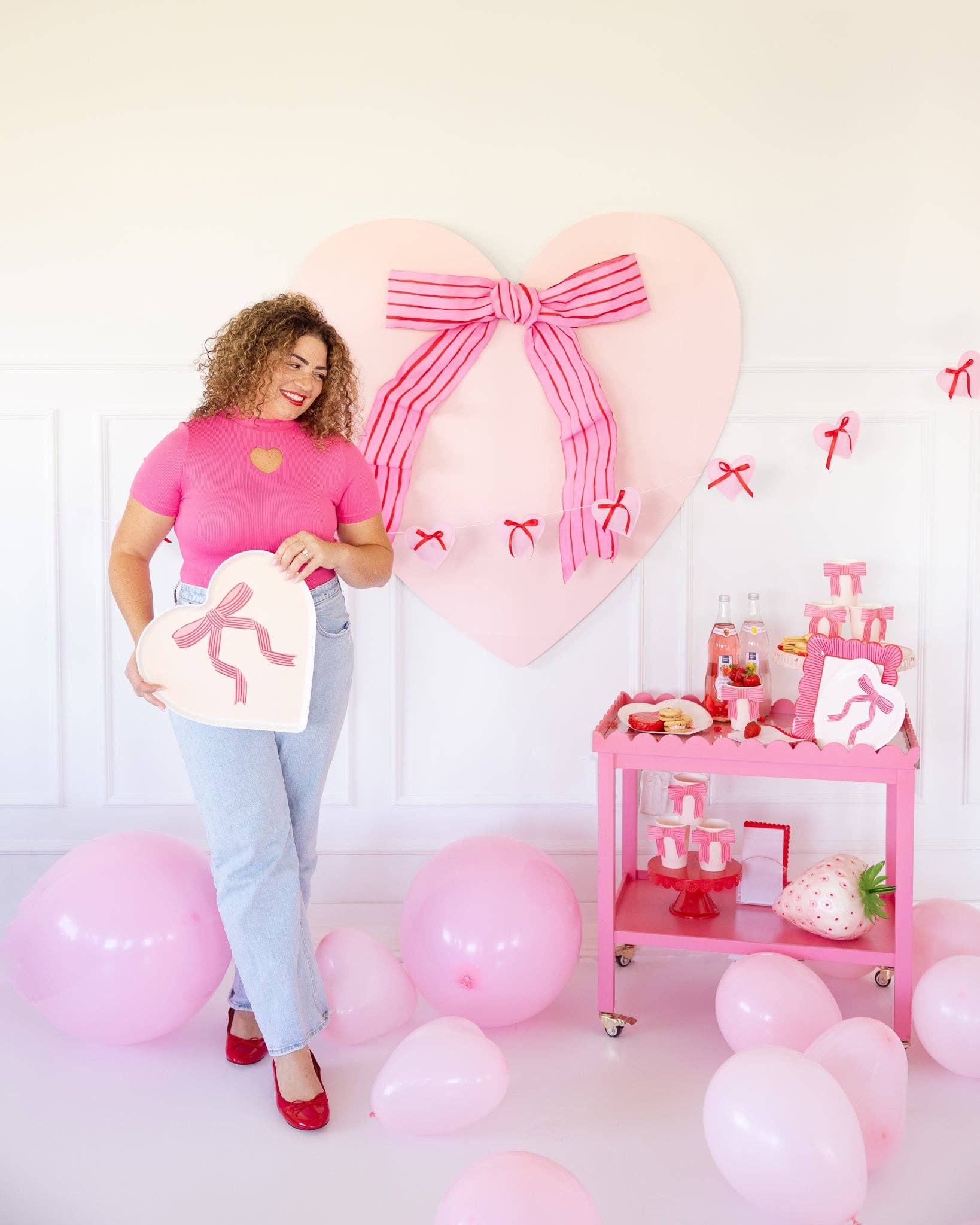Pink Bow Heart Tray - bubblegum market