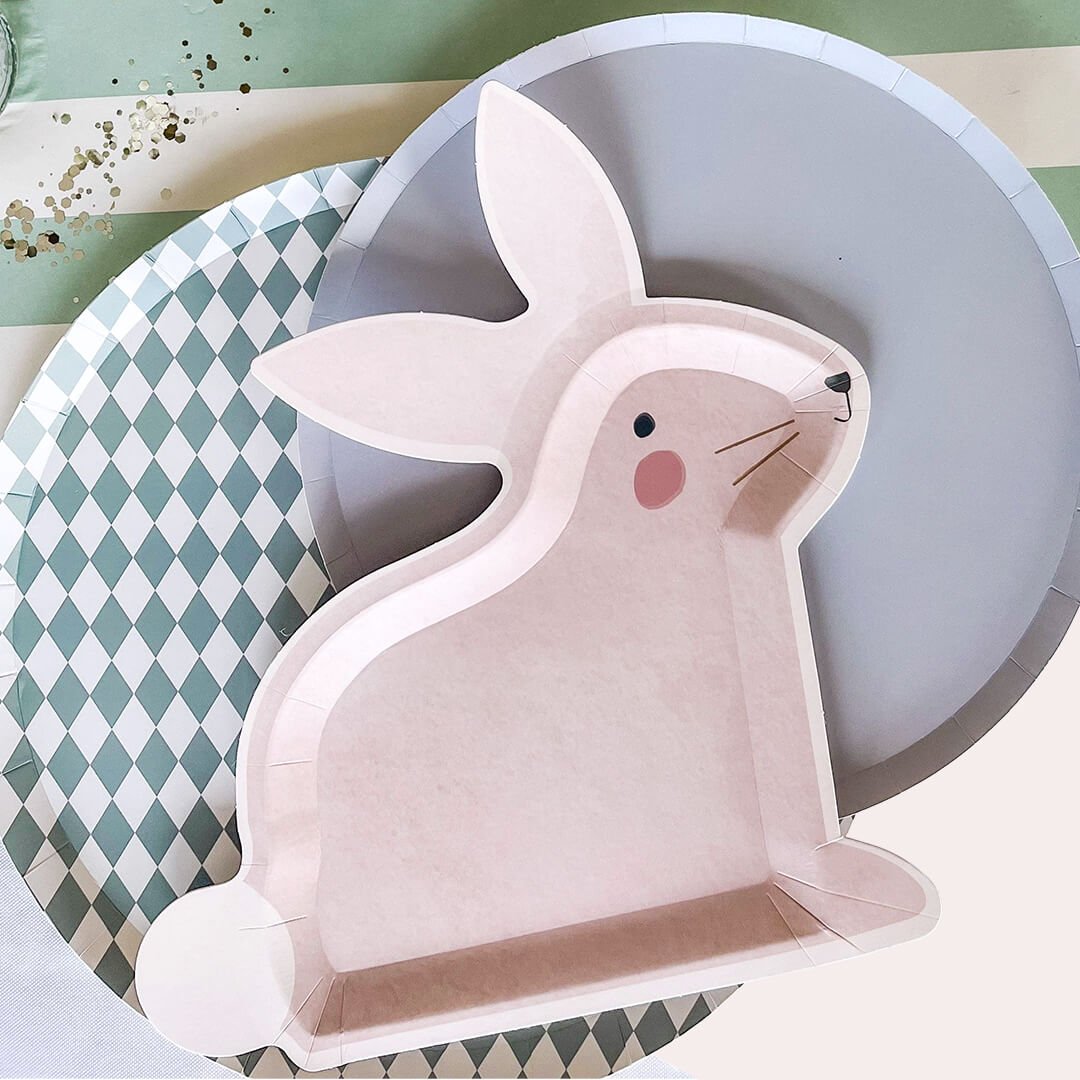 Pink Bunny Paper Plates - bubblegum market