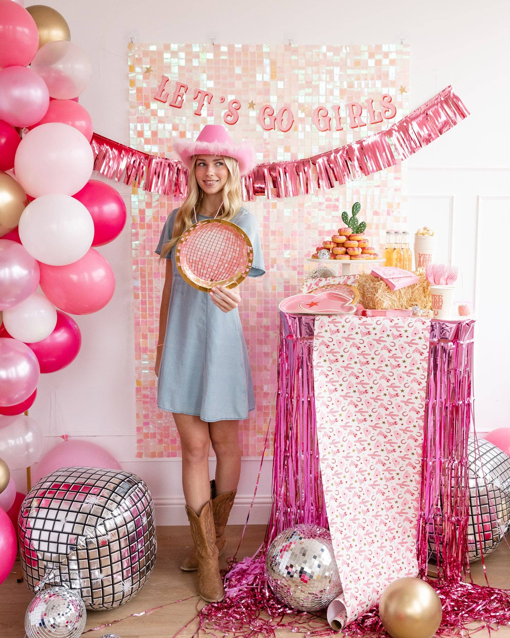 Pink Disco Ball Paper Plates 9" - bubblegum market