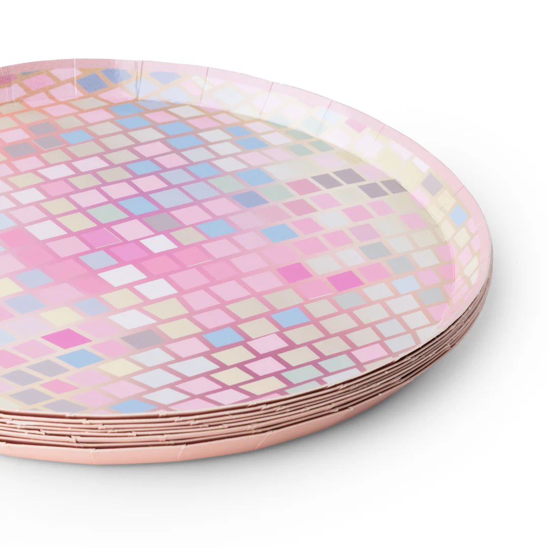 Pink Disco Ball Plates 8" - bubblegum market