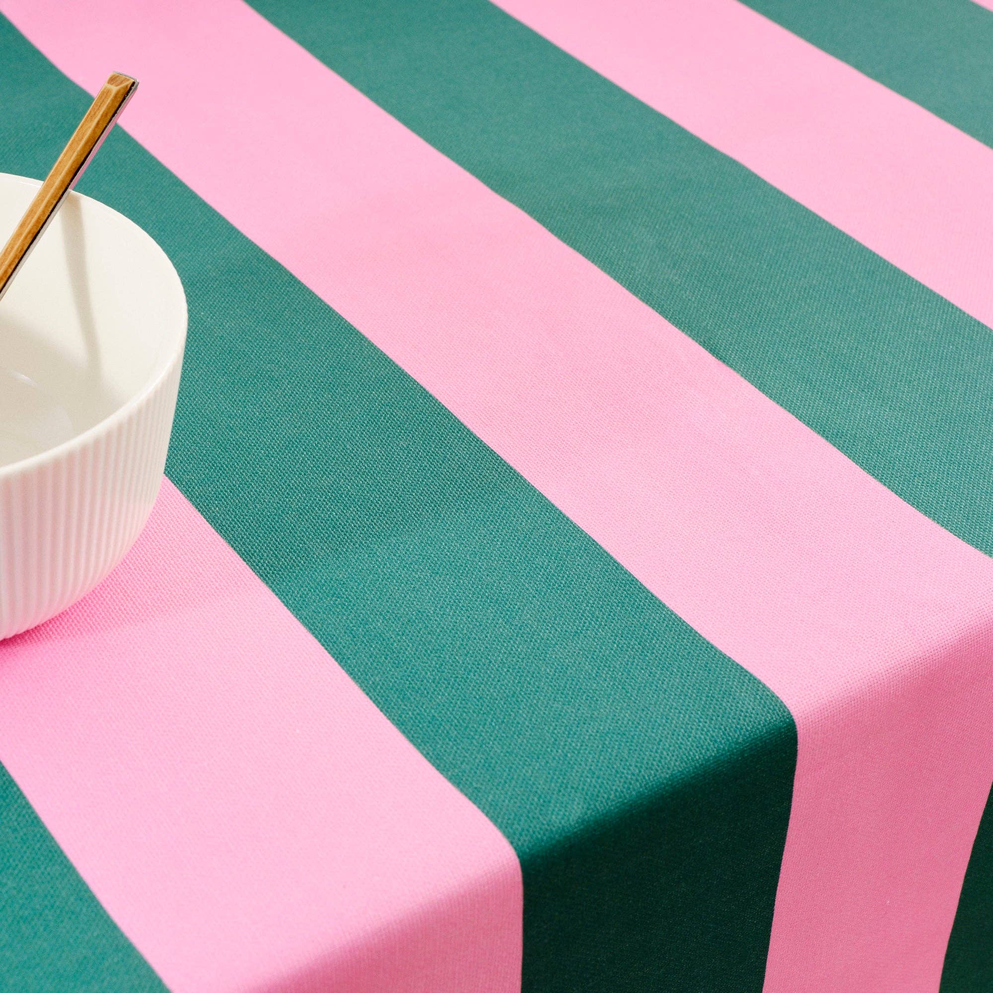 Pink / Emerald Green Stain Resistant Tablecloth 55 x 98" - bubblegum market
