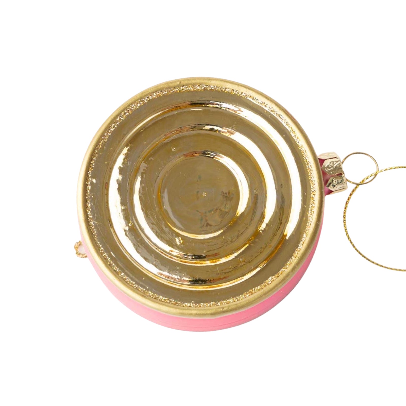 Pink & Gold Caviar Glass Ornament 3.25" - bubblegum market