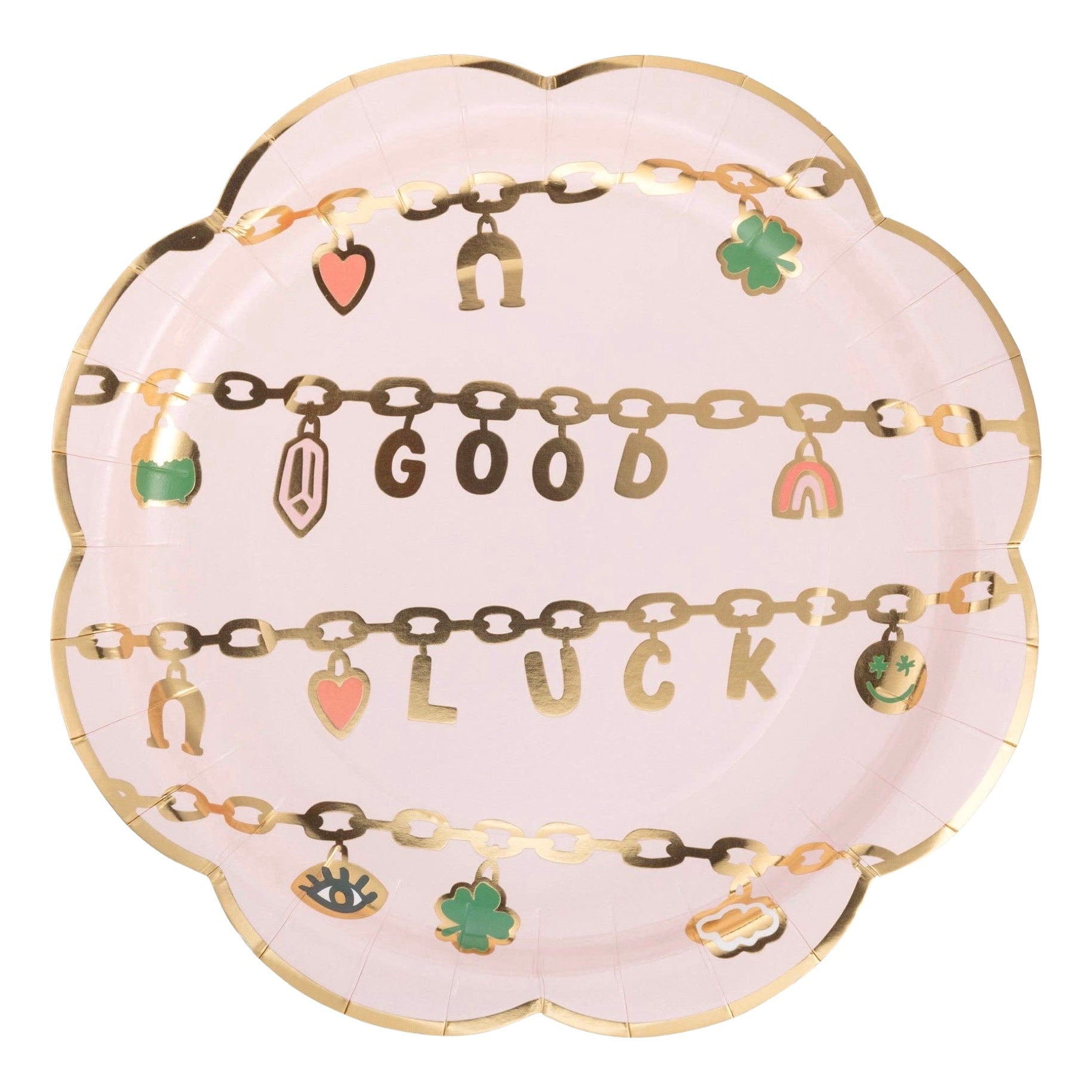 Pink Good Luck Charm Paper Plates 10" - bubblegum market
