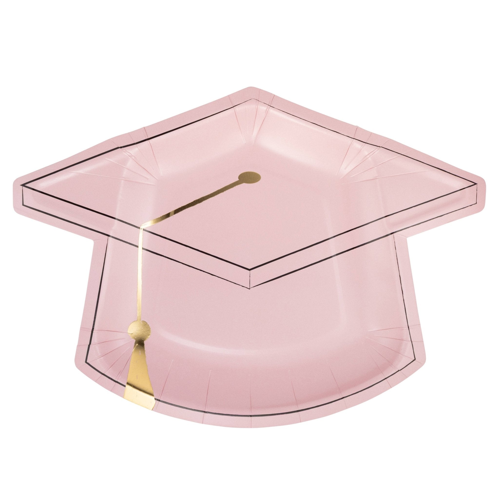 Pink Graduation Cap - Shaped Plates 11" - bubblegum market