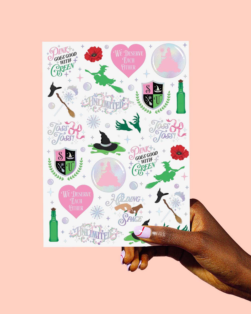 Pink & Green Good Witch / Bad Witch Temporary Tattoos - bubblegum market