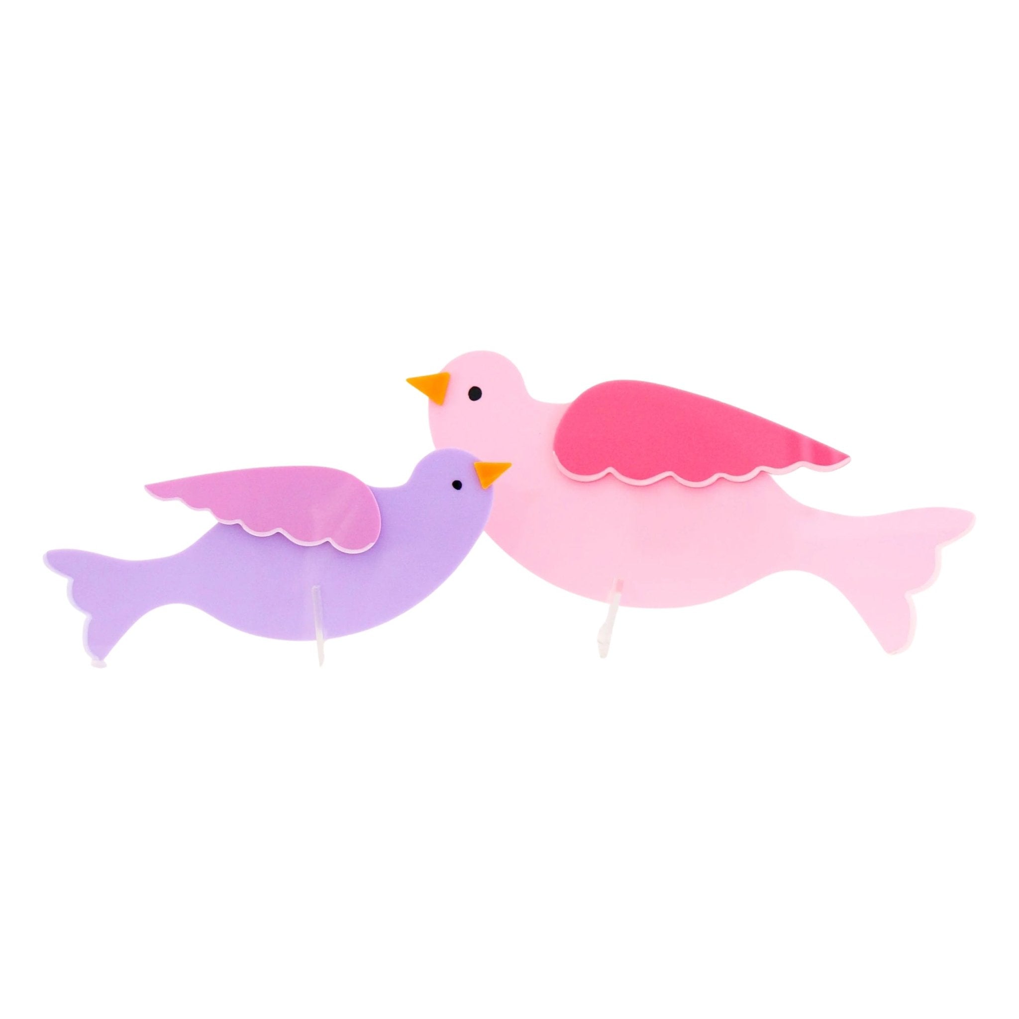 Pink & Lavender Acrylic Bird Set - bubblegum market