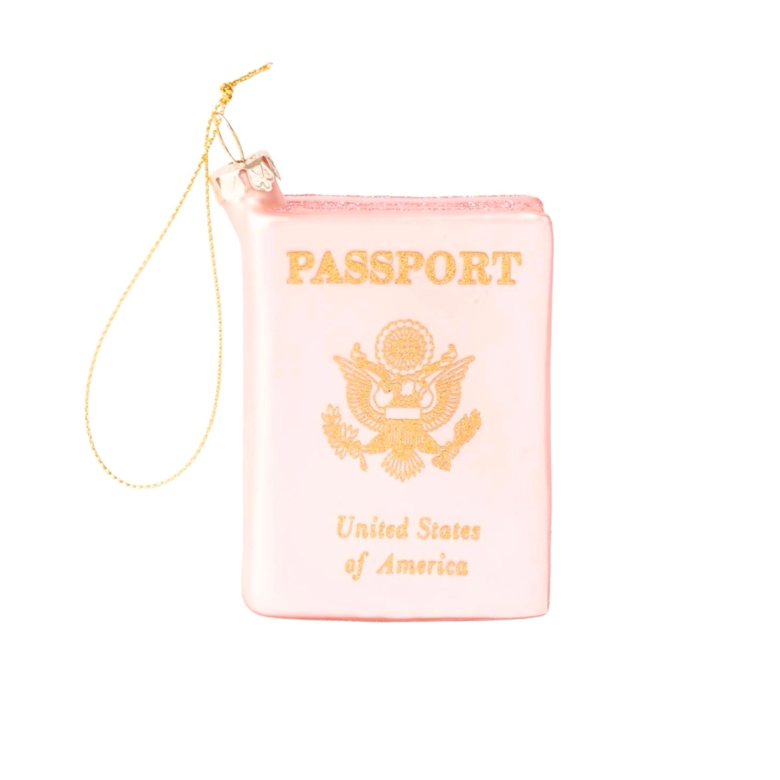 Pink Passport Boxed Glass Ornament 3.25" - bubblegum market