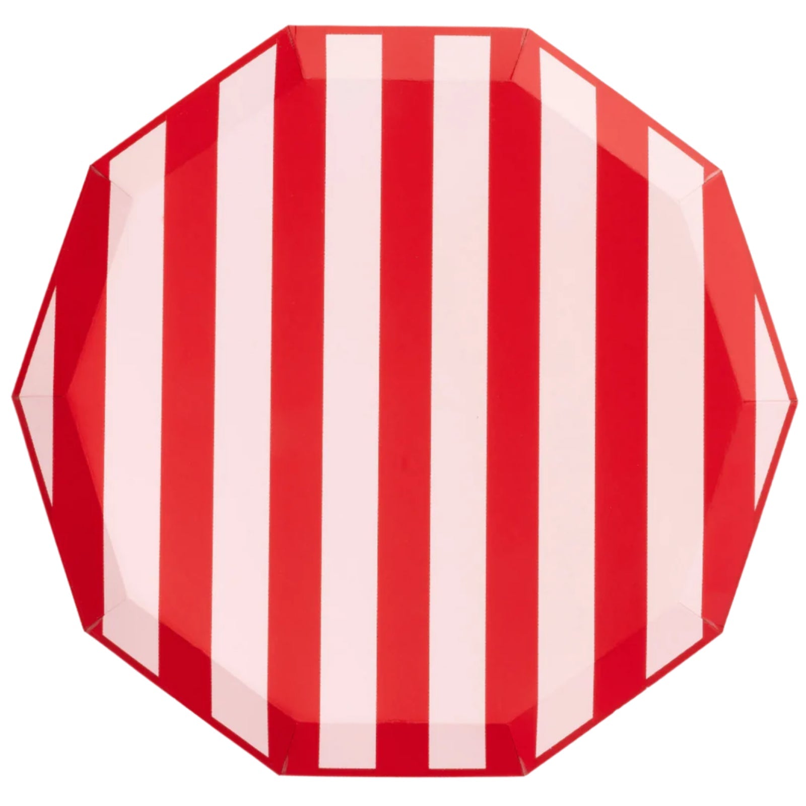 Pink & Red Cabana Stripe Plates 10.75" - bubblegum market