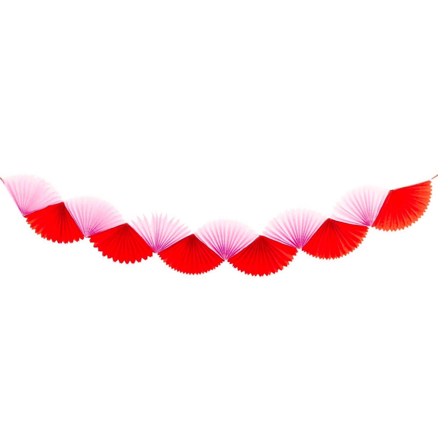 Pink & Red Double Tissue Paper Bunting Banner - bubblegum market