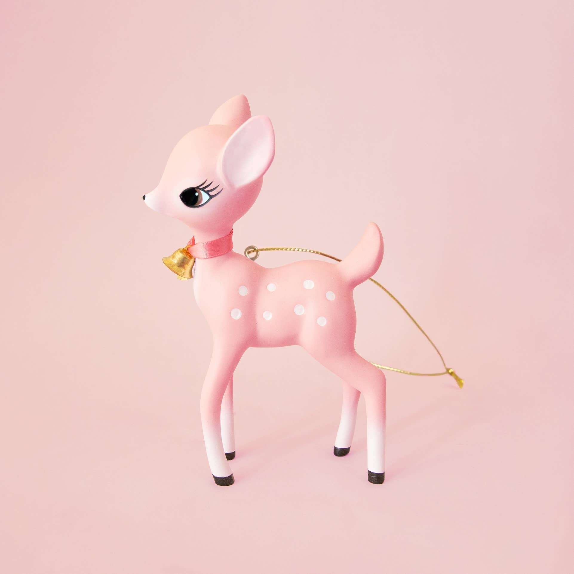 Pink Retro Deer Ornament 4.25" - bubblegum market