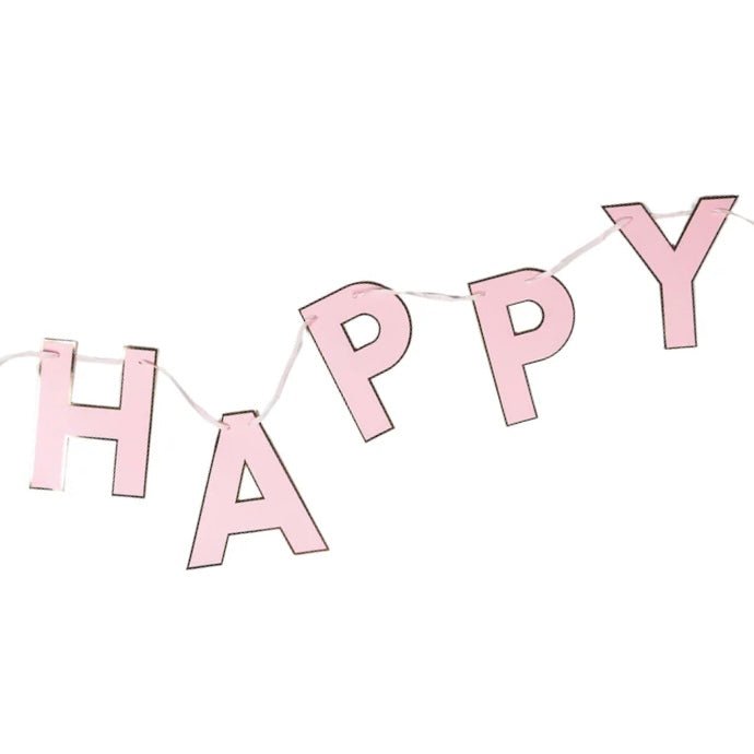 Pink Signature HAPPY BIRTHDAY Banner - bubblegum market