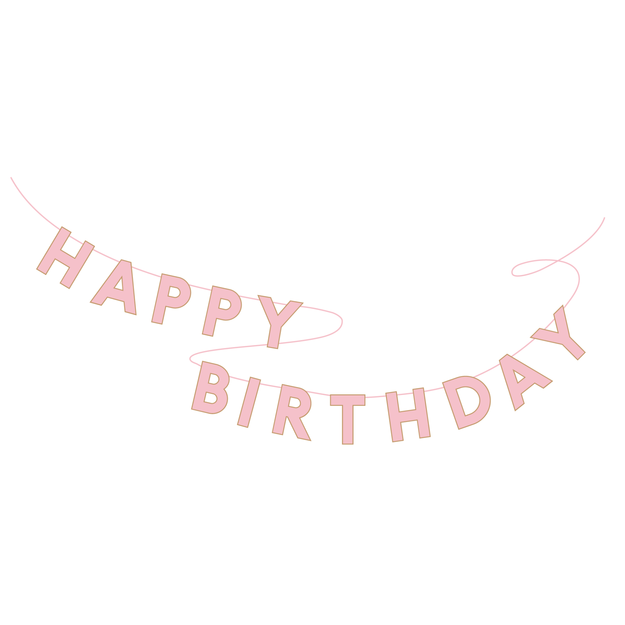 PINK SIGNATURE HAPPY BIRTHDAY BANNER - bubblegum market