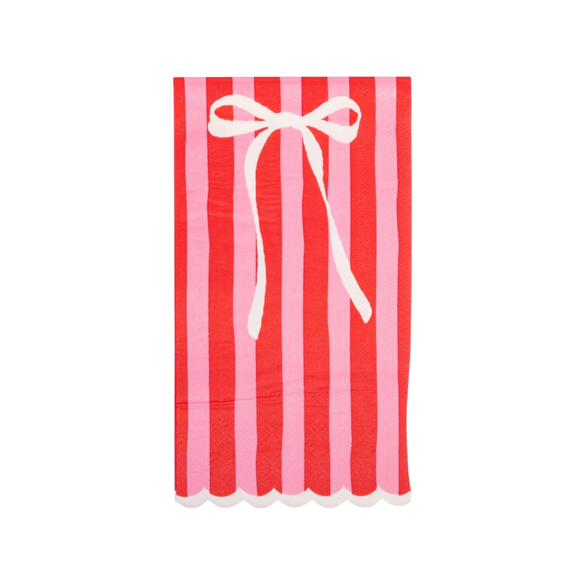 Pink Striped Bow Guest Napkins - bubblegum market