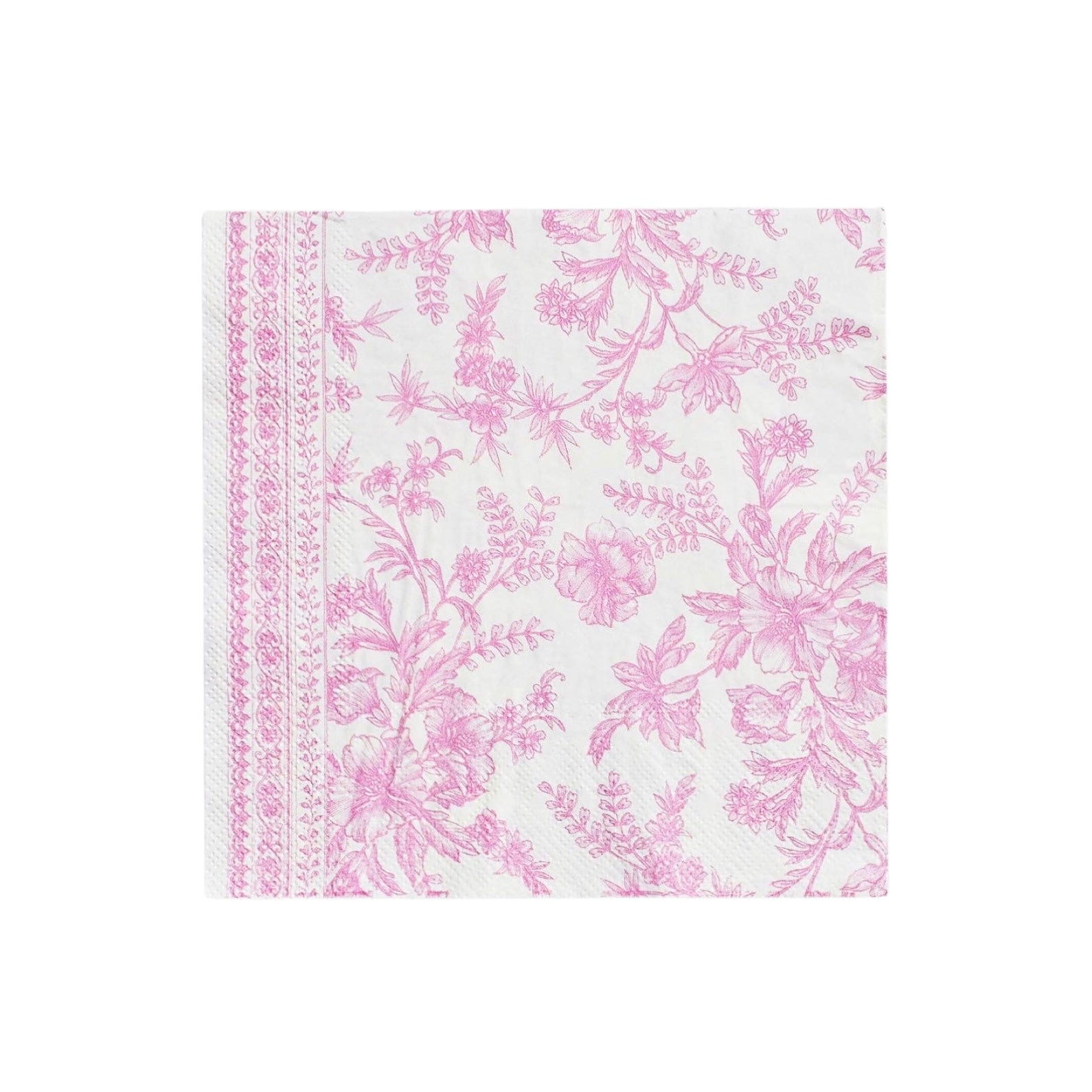 Pink Toile Large Napkins - bubblegum market