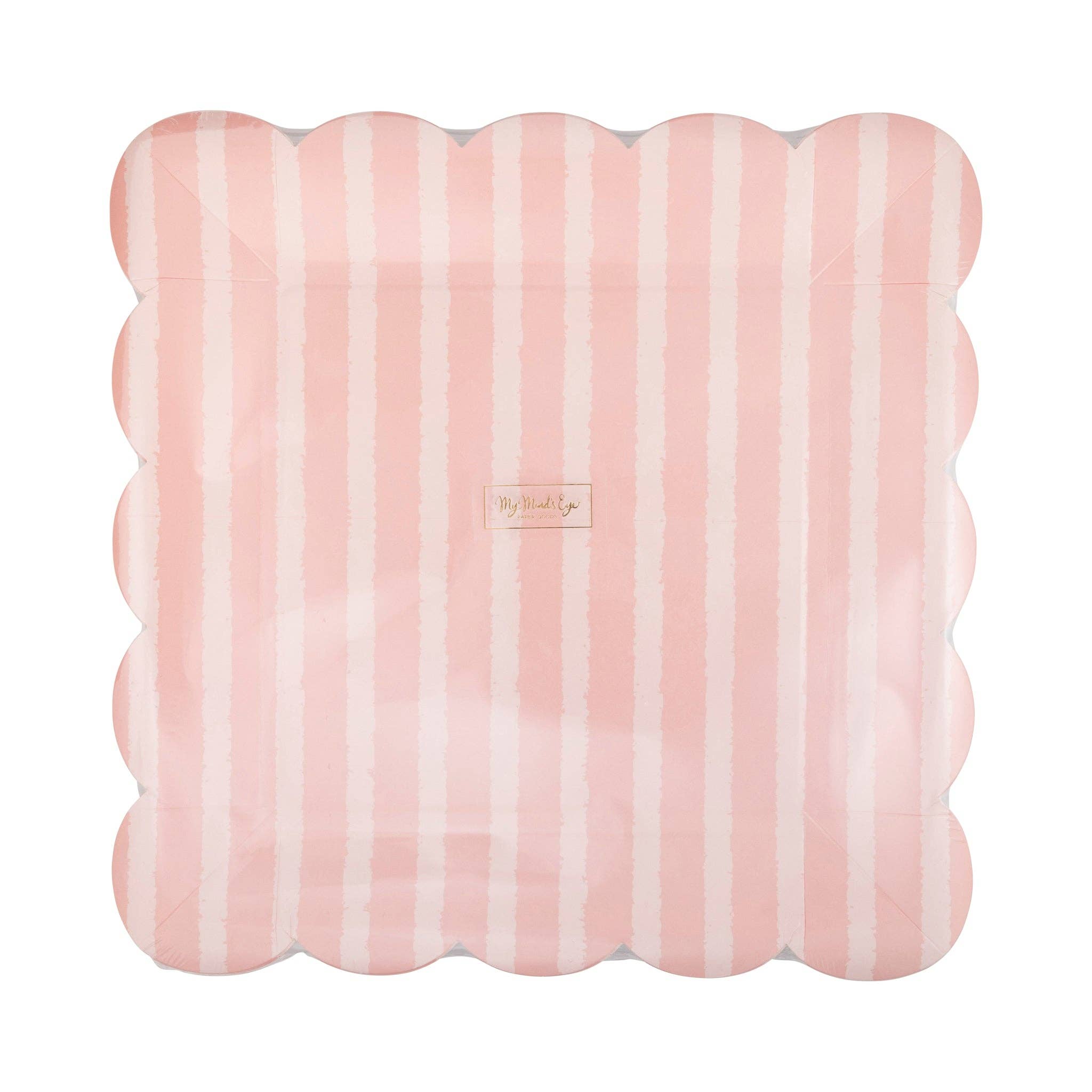 Pink Tonal Striped Plates 10" - bubblegum market