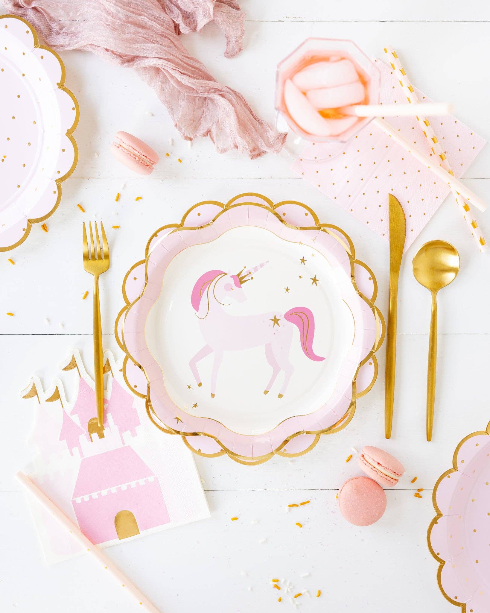 Pink Unicorn Ruffle Edge Plates 9" - bubblegum market