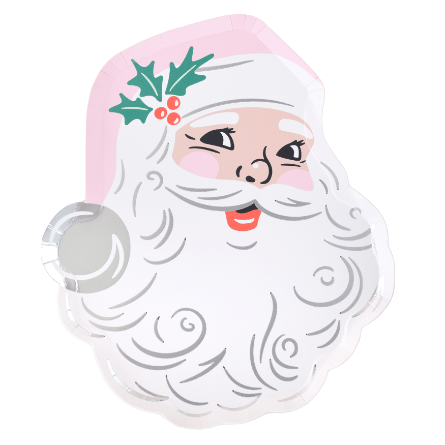 Pink & White St. Nick Small Plates 9.5" - bubblegum market