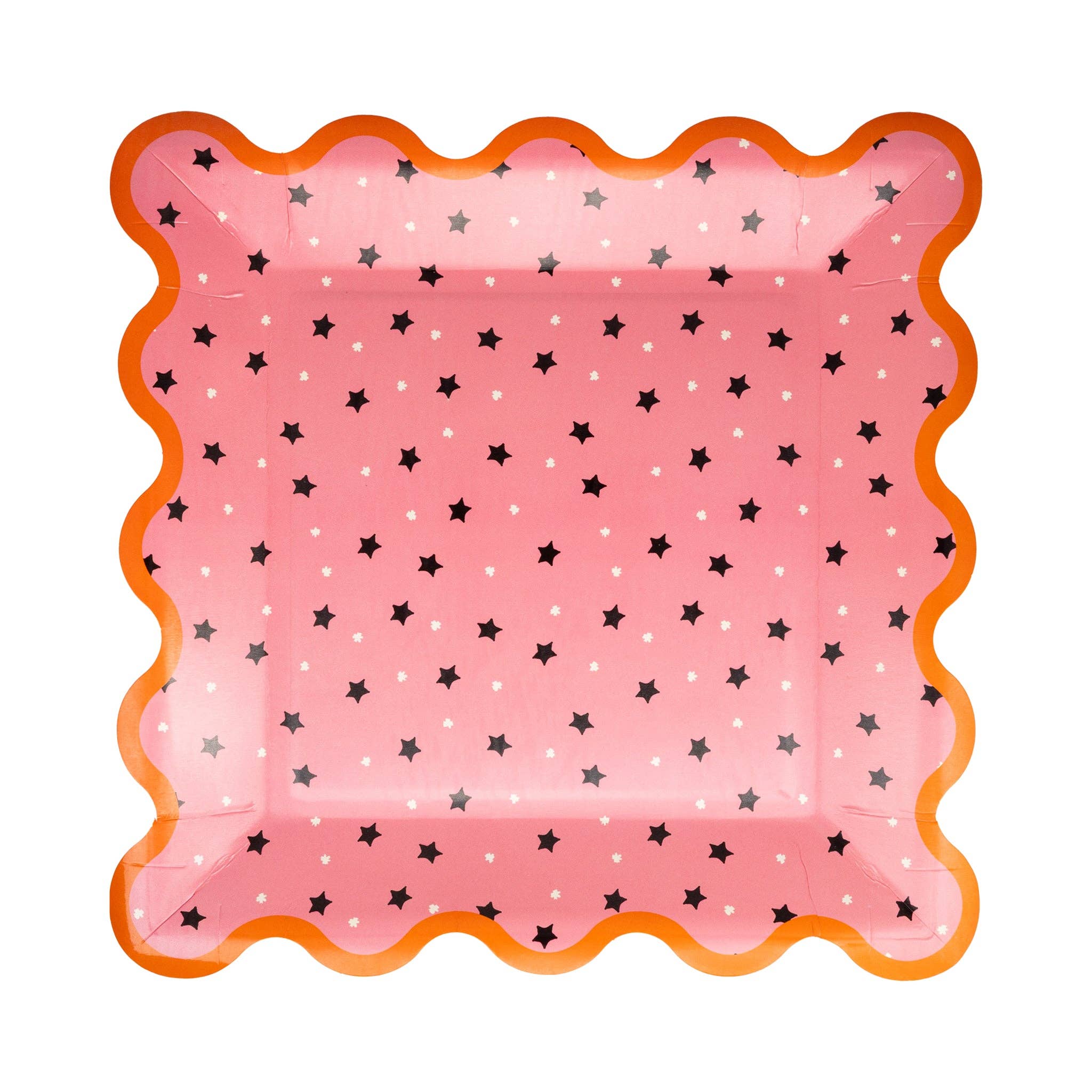 Pink with Black Stars Paper Plates 9" - bubblegum market