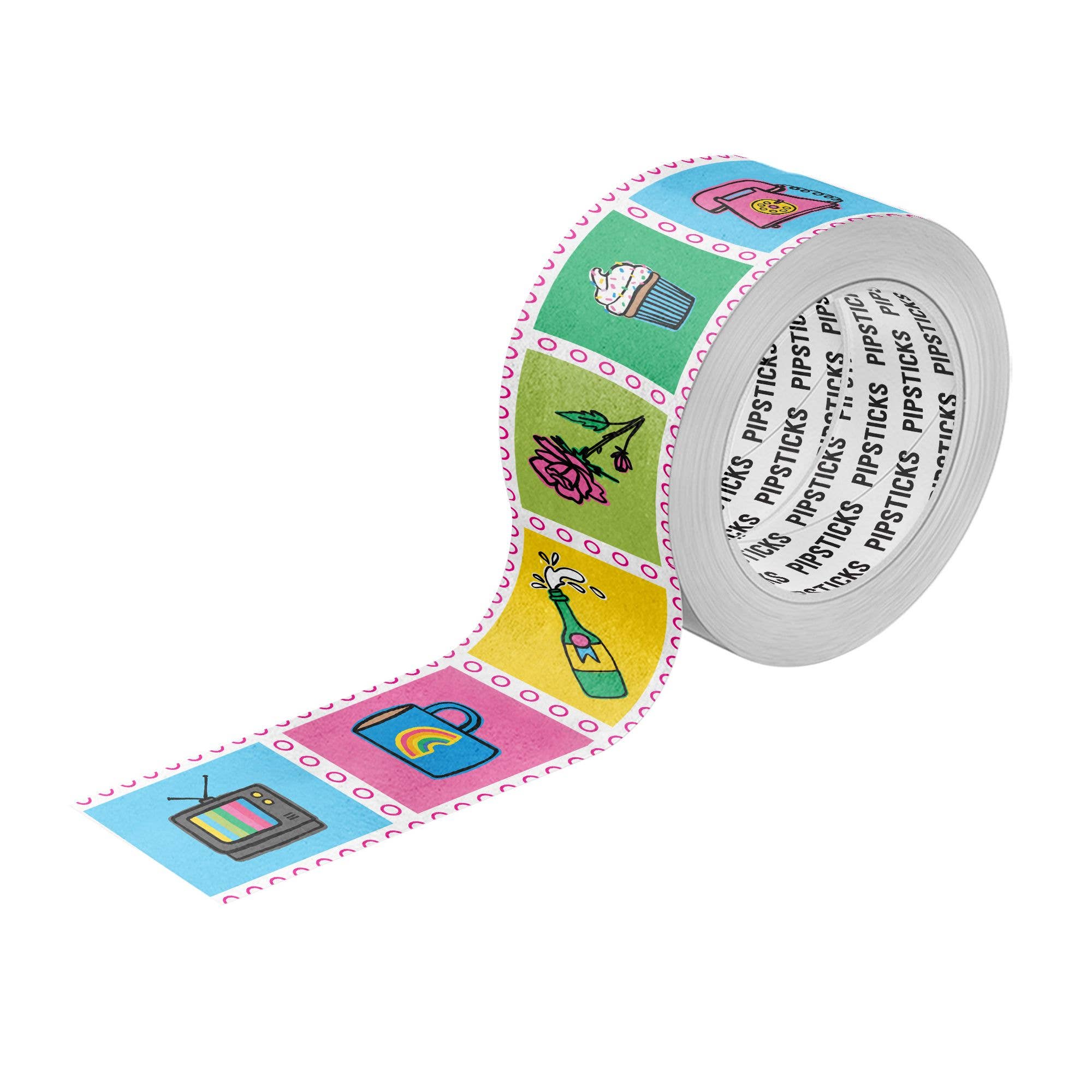 Playful Party Stamps Washi Tape - bubblegum market