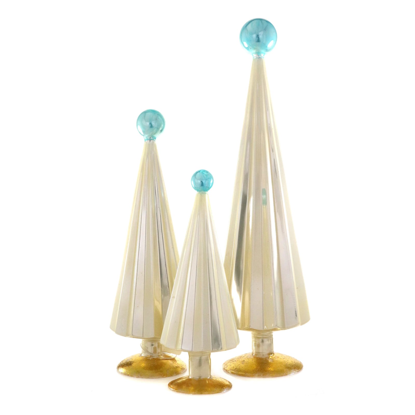 Pleated Glass Trees in Ivory / Pearl (Set of 3) - bubblegum market
