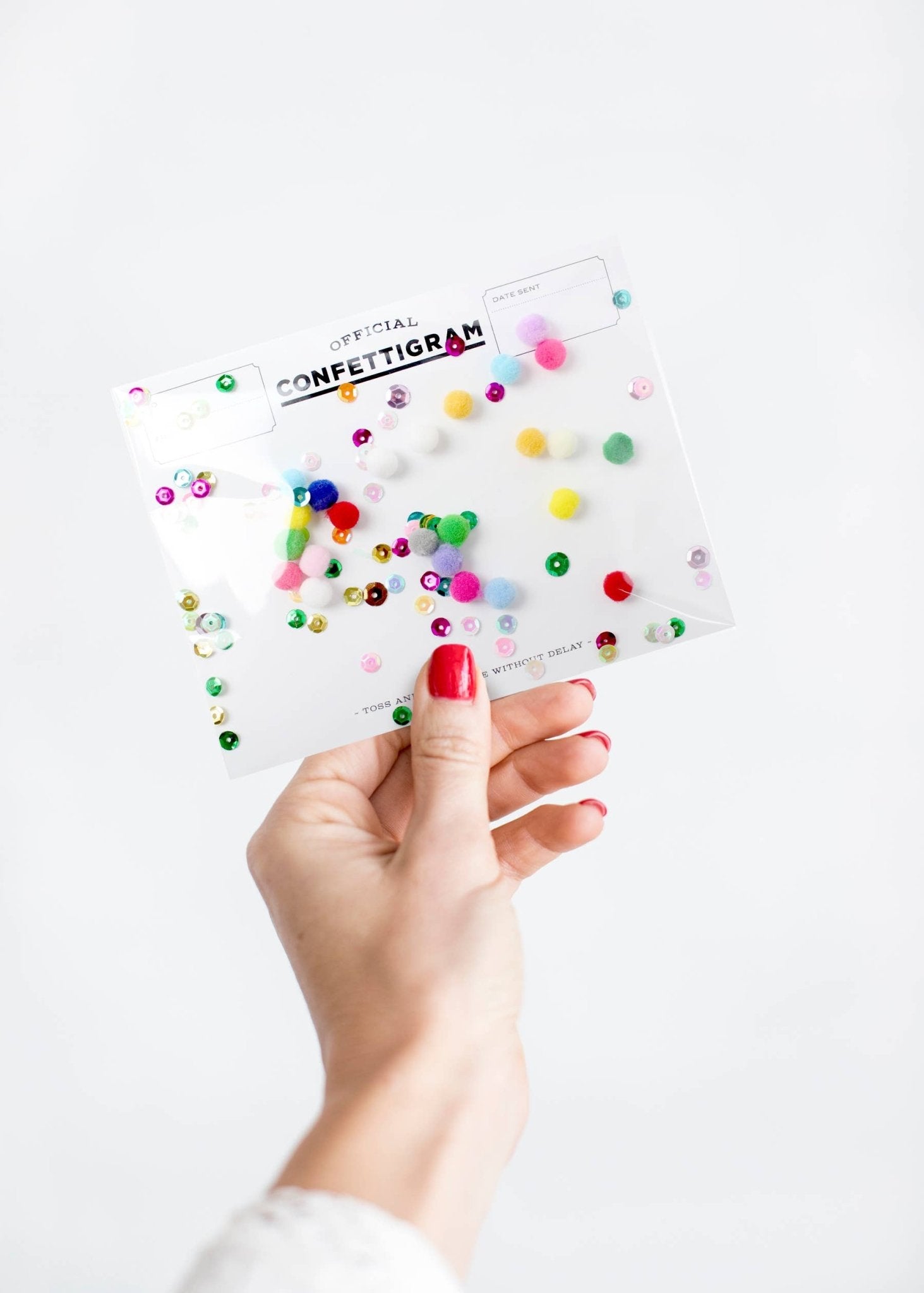 Pom Poms Confettigram Greeting Card - bubblegum market