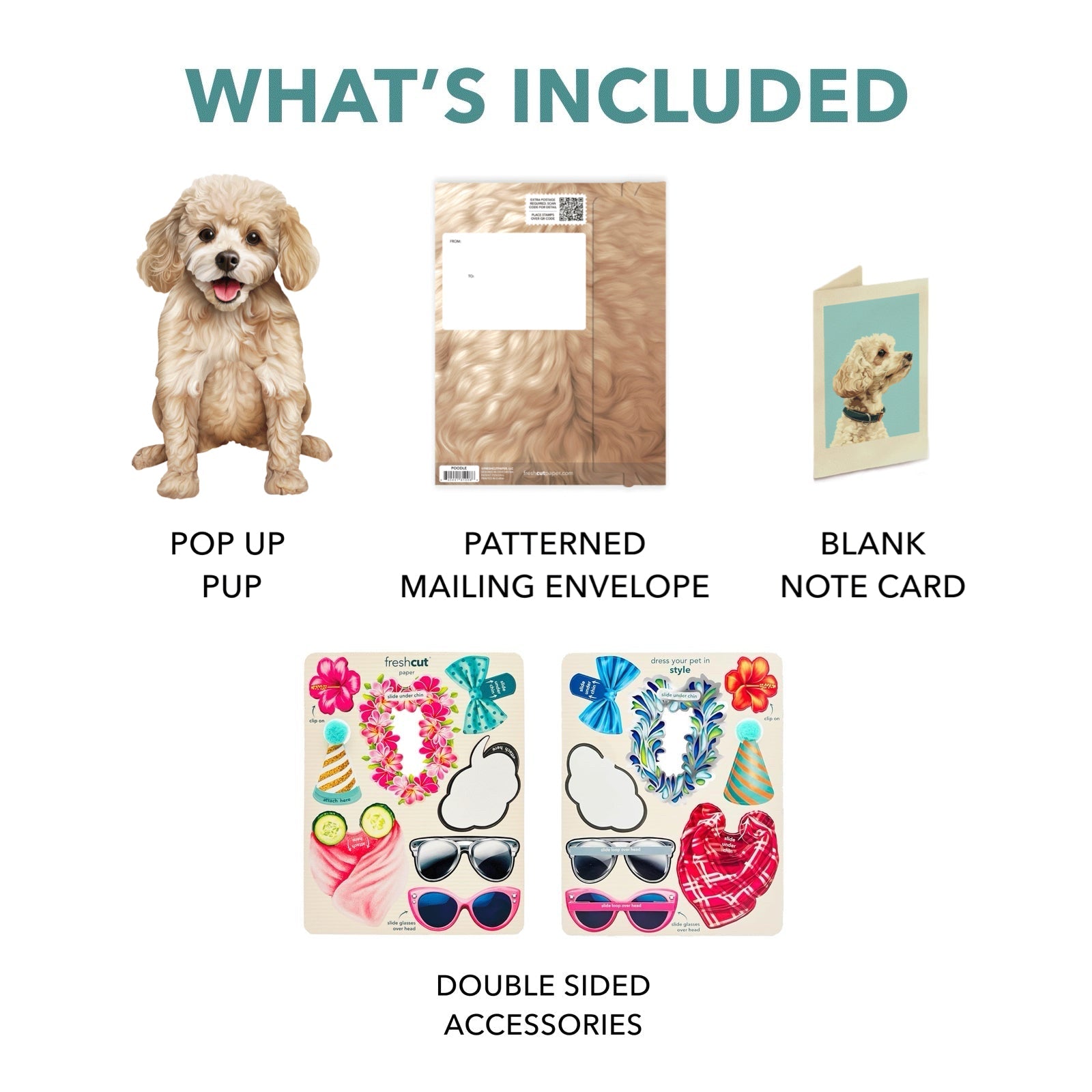 Poodle Pop - Up Pet Card - bubblegum market