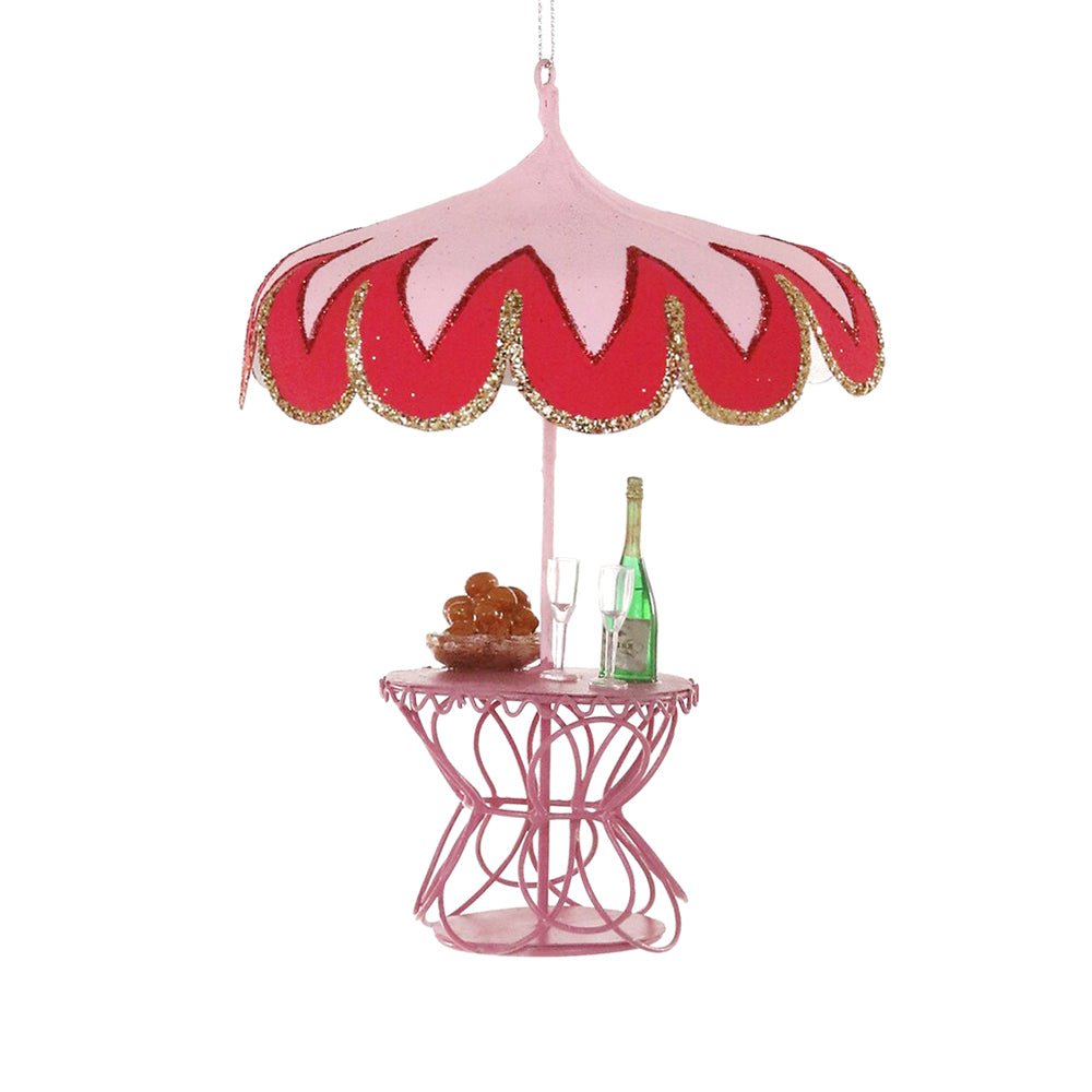 Poolside Brunch Pink Umbrella Table Ornament 6.5" - bubblegum market