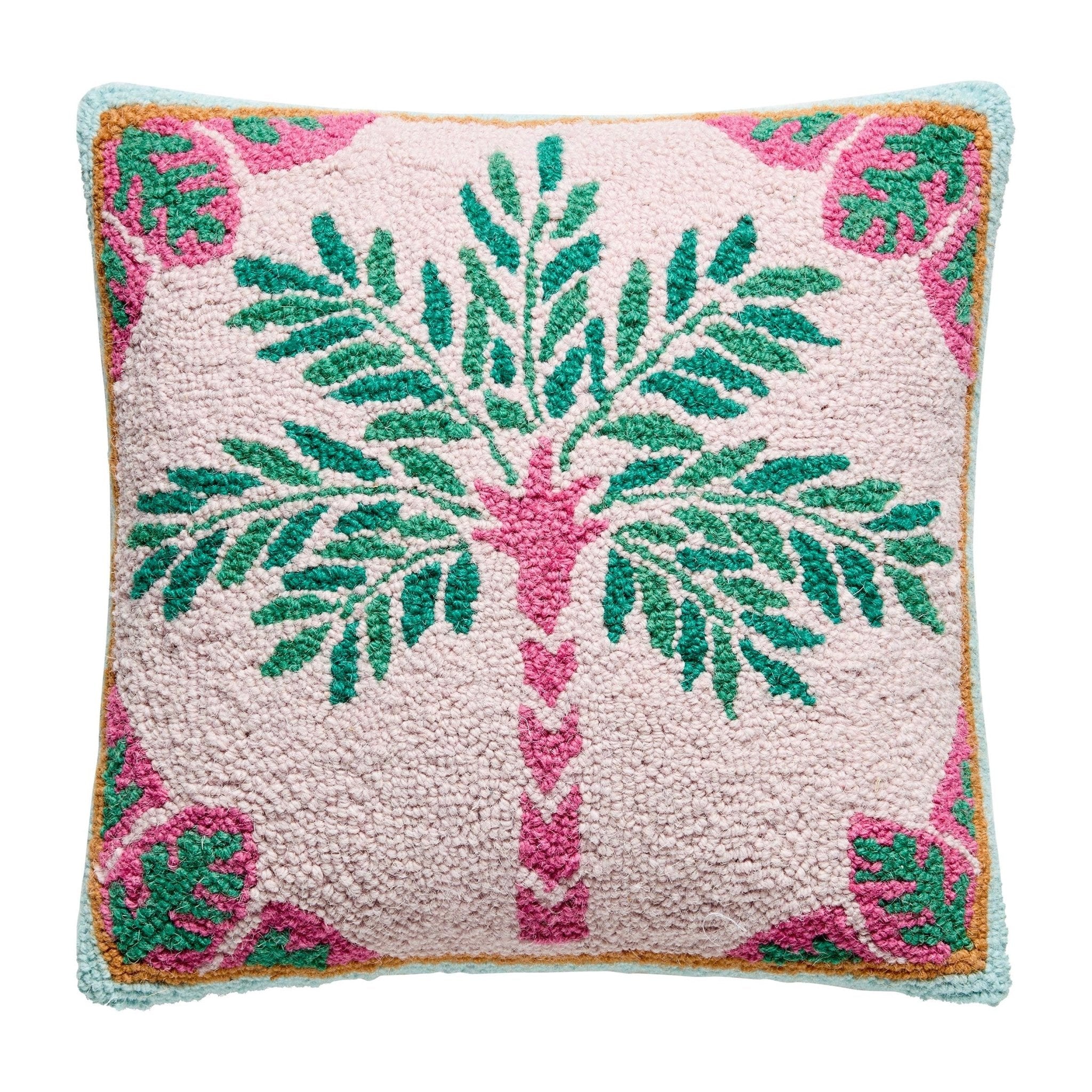 Preppy Palm Tree Hook Pillow - bubblegum market