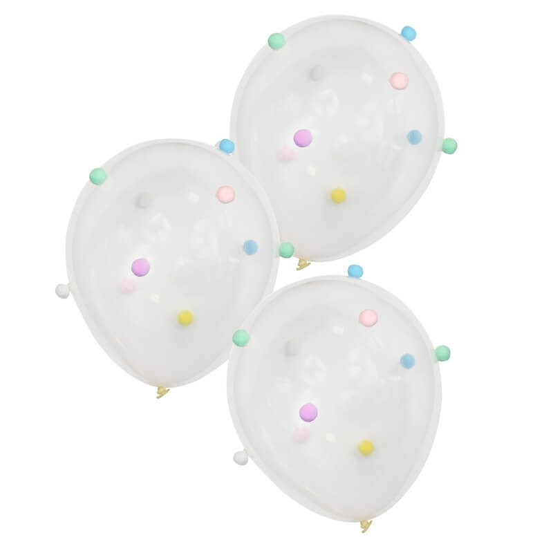 Pastel Pom Pom Balloons