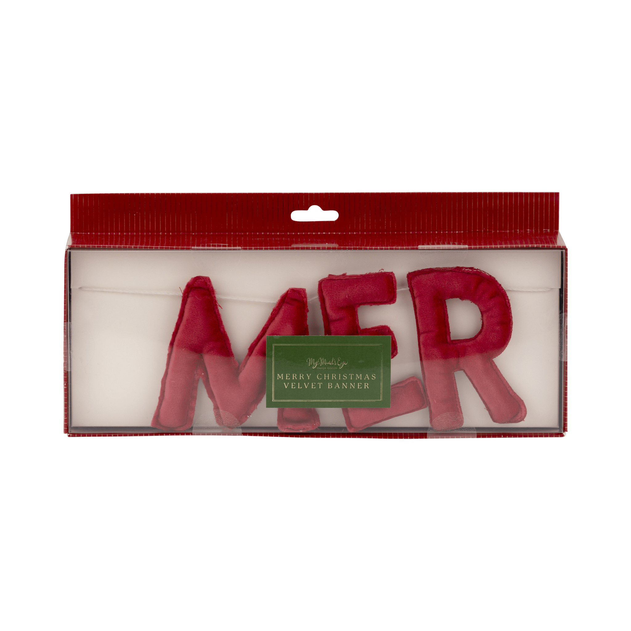 Puffy Red Velvet Merry Christmas Banner - bubblegum market