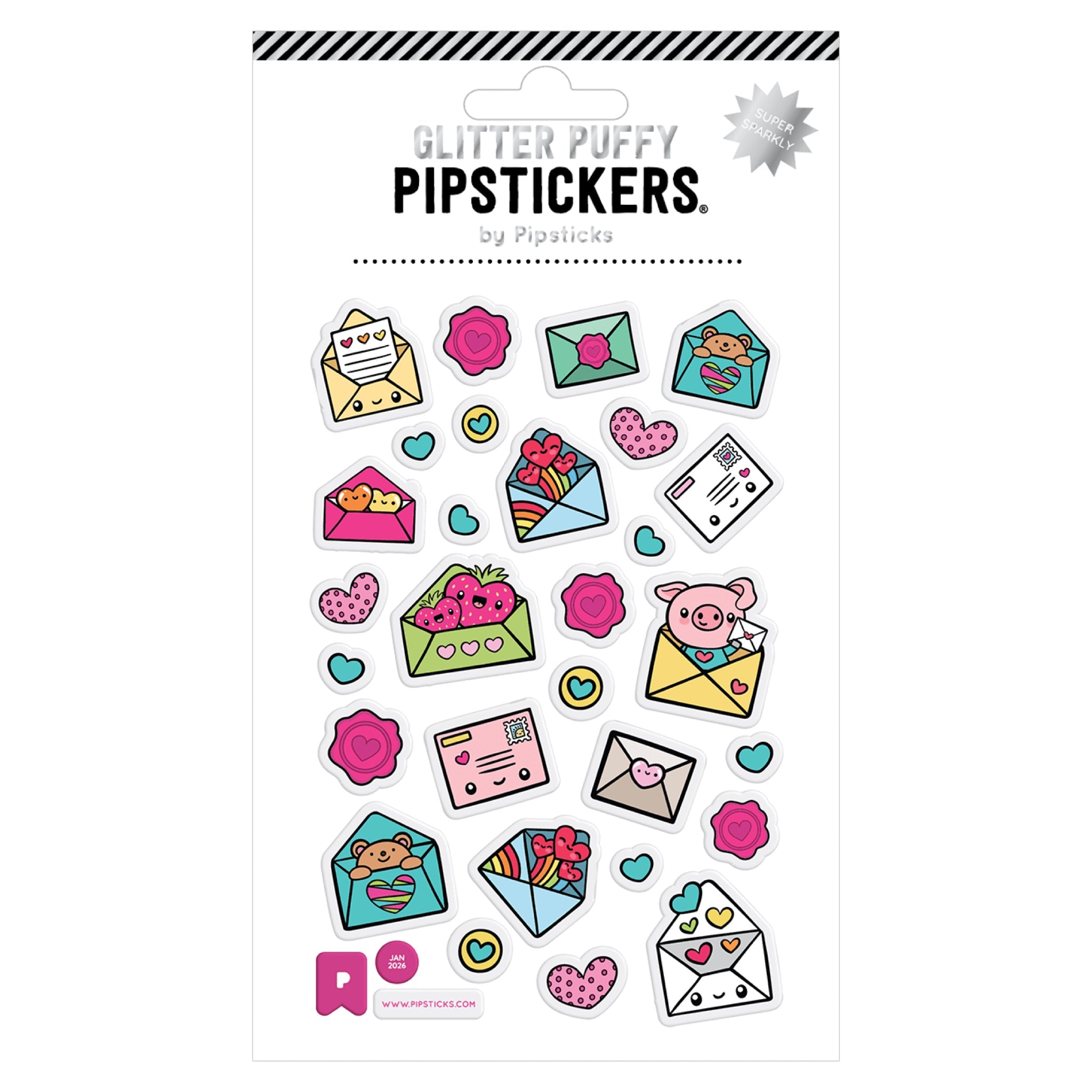 Puffy Snugglegrams Glitter Stickers - bubblegum market