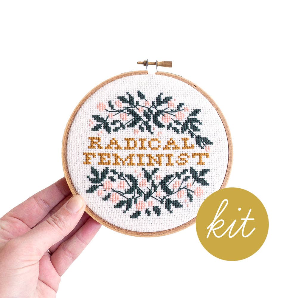 Radical Feminist Cross - Stitch Kit - bubblegum market