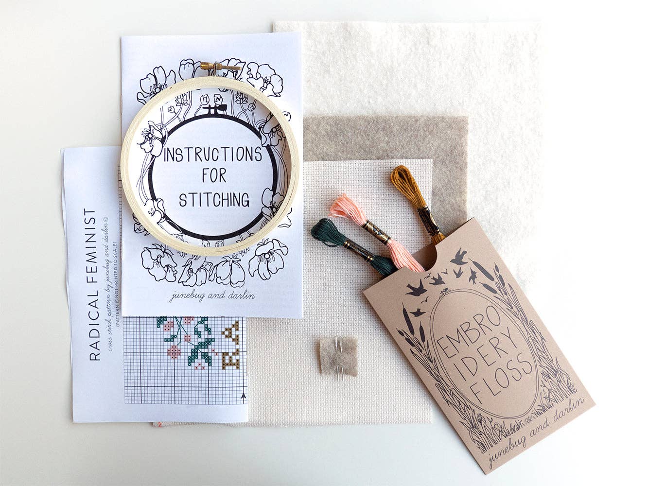 Radical Feminist Cross - Stitch Kit - bubblegum market