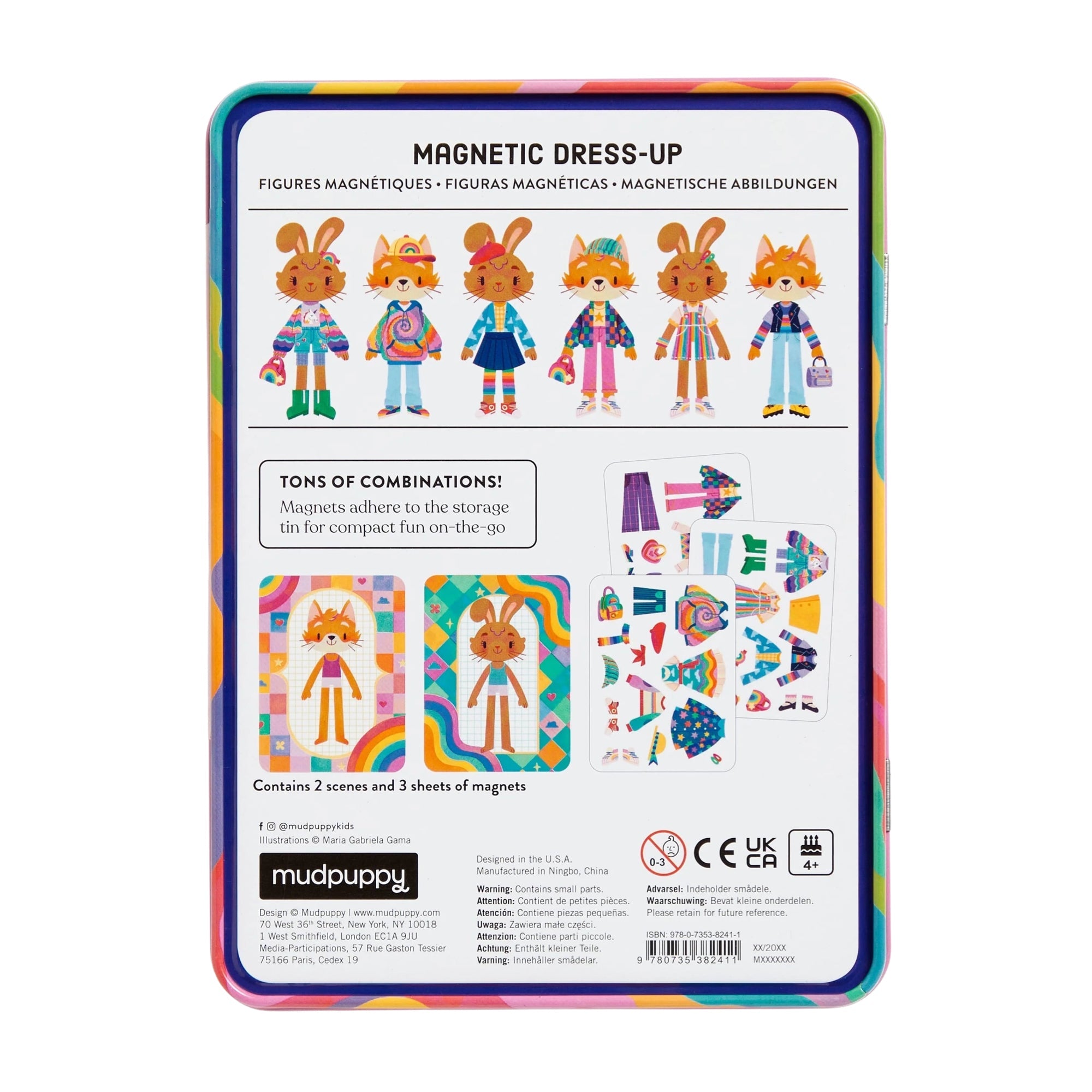 Rainbow Fashion Magnetic Dress - Up Set features - bubblegum market