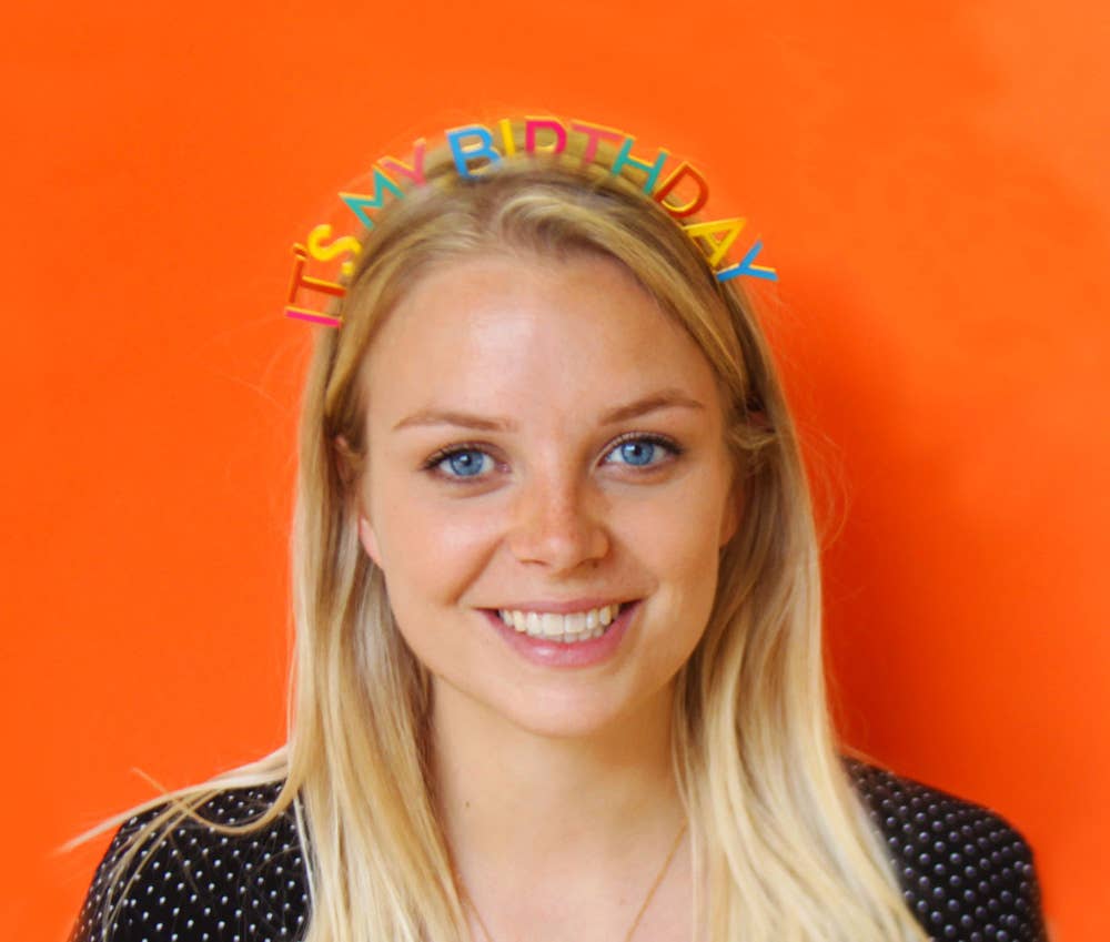 Rainbow 'It's My Birthday' Headband - bubblegum market