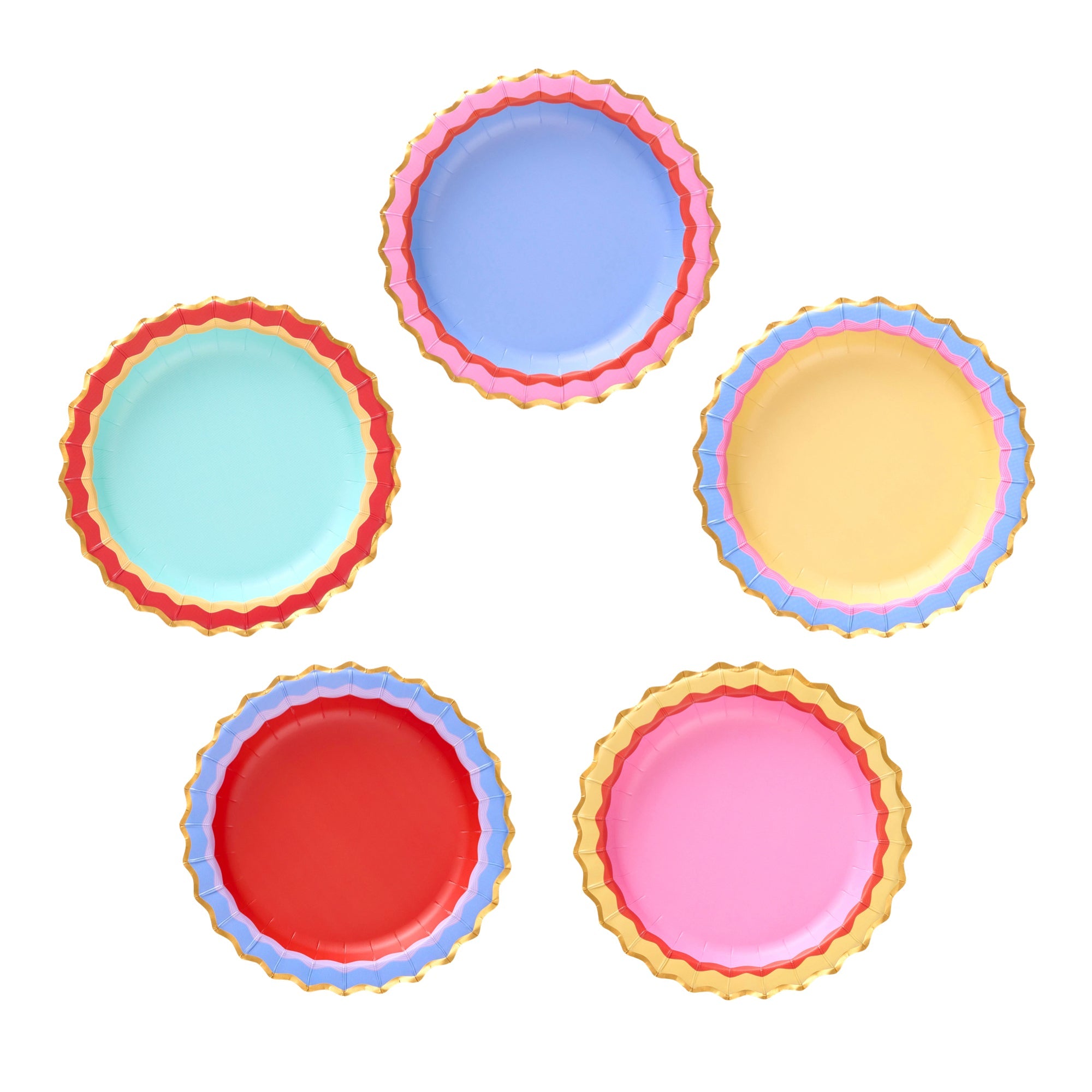 Rainbow Ric Rac Assorted Dessert Plates 8" - bubblegum market