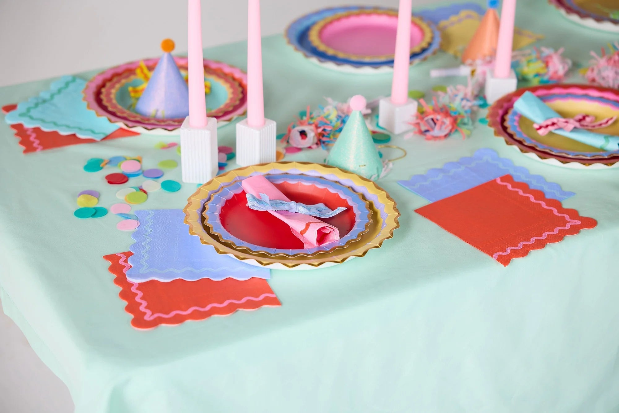 Rainbow Ric Rac Assorted Dinner Plates 10" - bubblegum market