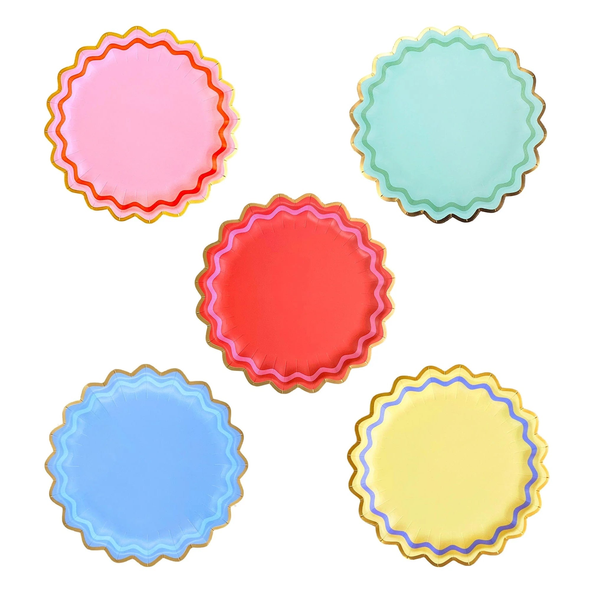 Rainbow Ric Rac Assorted Dinner Plates 10" - bubblegum market