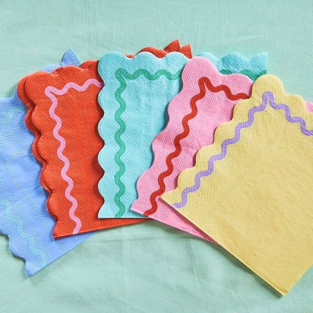 Rainbow Ric Rac Assorted Lunch Napkins - bubblegum market