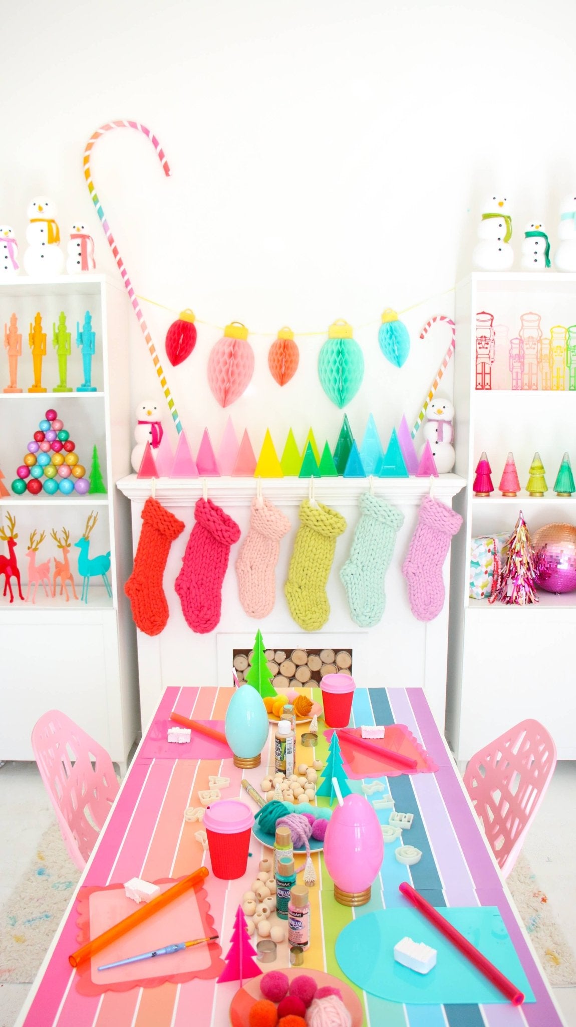 Rainbow Stripe Paper Table Runner / Wrapping Paper - bubblegum market