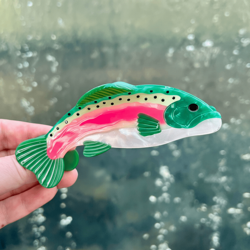 Rainbow Trout Hair Claw - bubblegum market