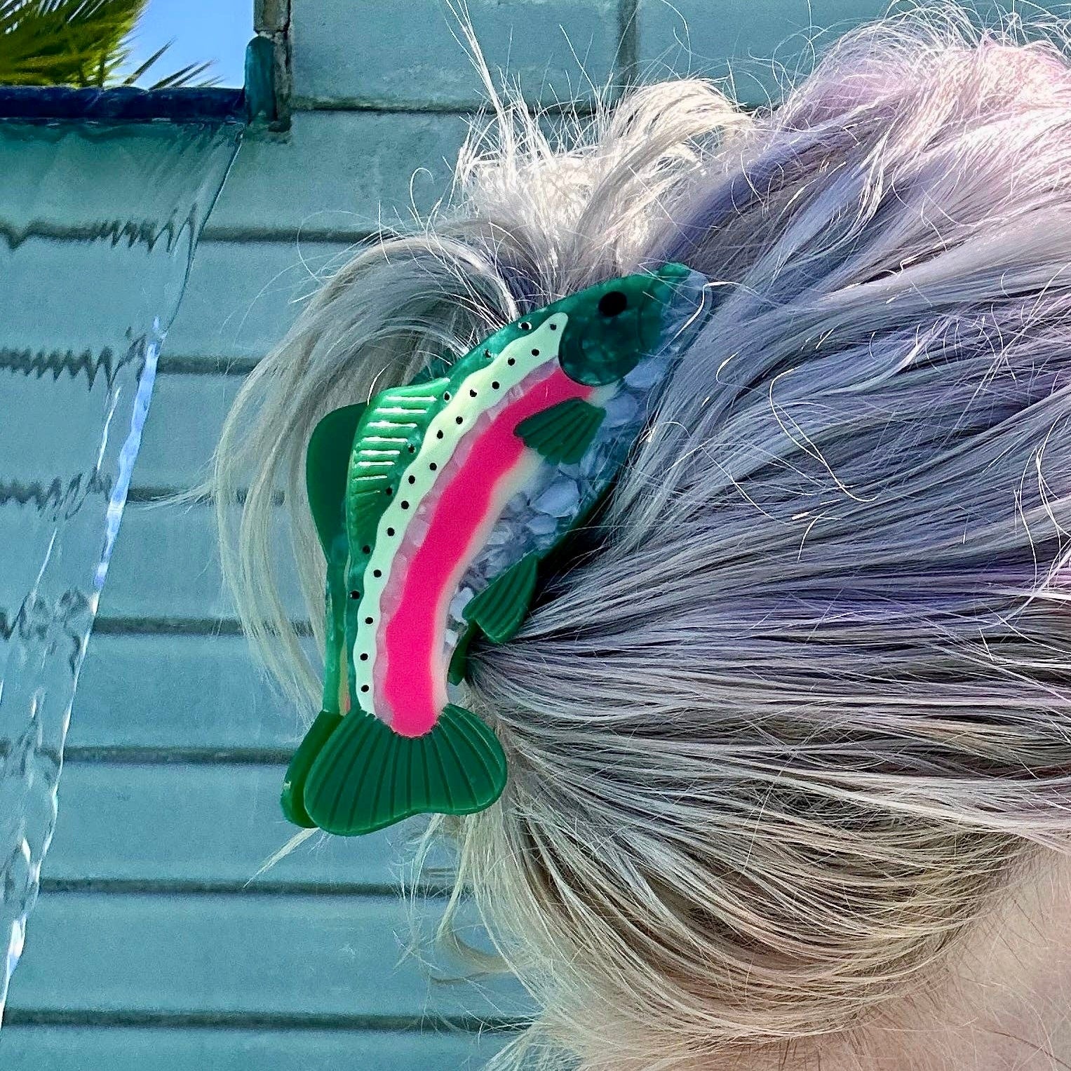 Rainbow Trout Hair Claw - bubblegum market